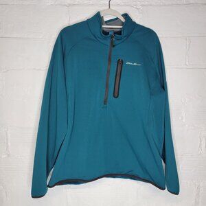 Eddie Bauer First Ascent Men's XL Pullover Sweatshirt 1/2 Zip Green
